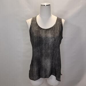 Eileen Fisher Tank Top Womens Small Gray 100% Silk Scoop Neck Sleeveless